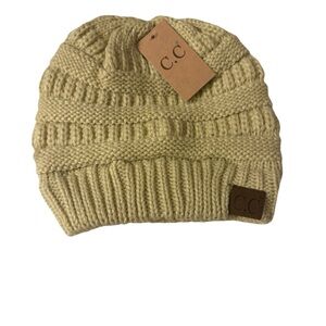 C.C Beige Knit Beanie